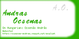 andras ocsenas business card